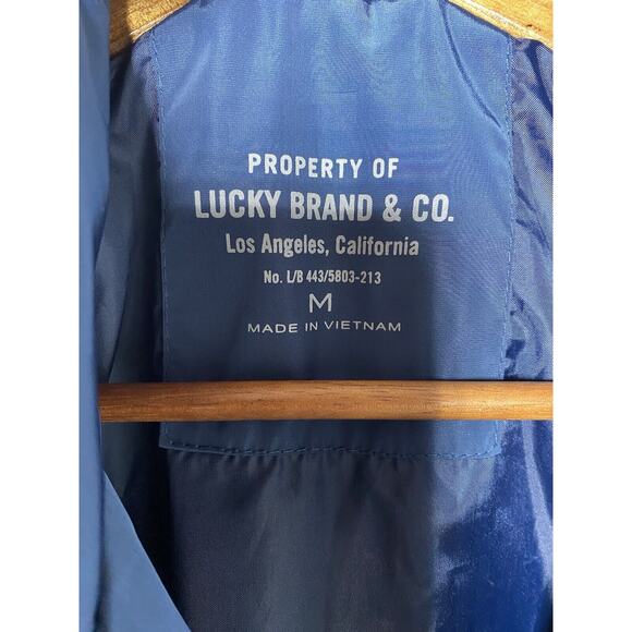 Lucky Brand Jacket Green Lightweight Mid Length Bomber Style Full Zip Hood *FLAW - Picture 9 of 12